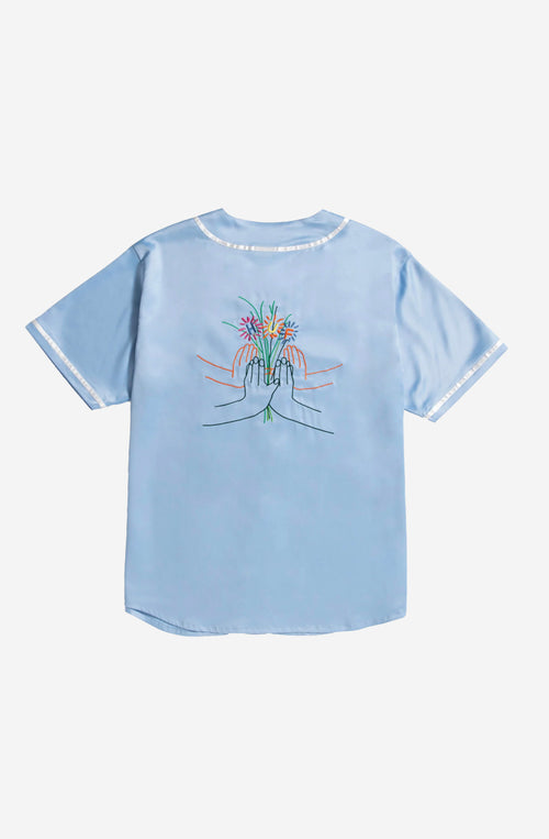 Camiseta HUF Community Baseball Sky