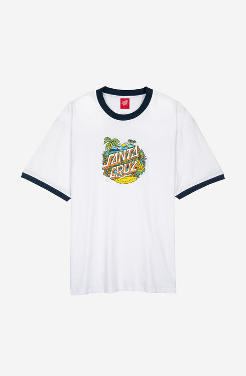 Camiseta Santa Cruz Aloha Dot Front Ringer White