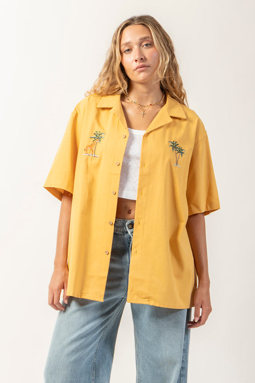 Camisa Palm Safari Mostaza