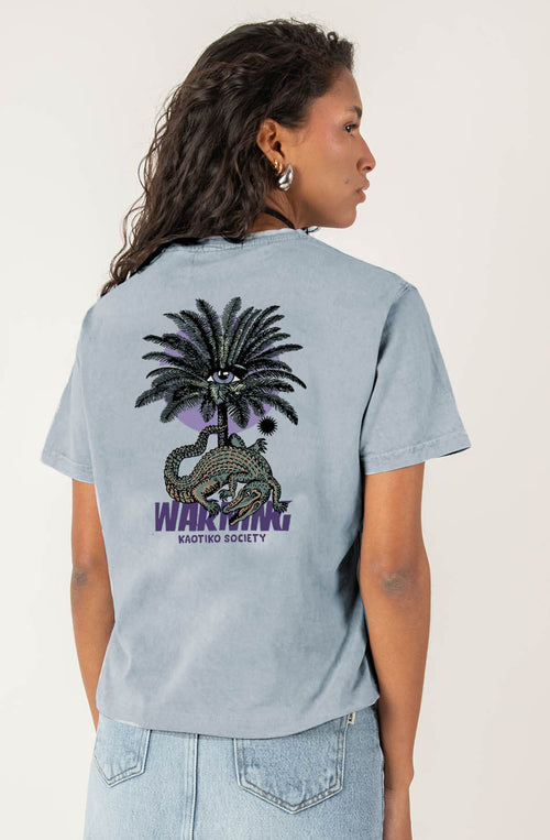 Camiseta Washed Warning Steel