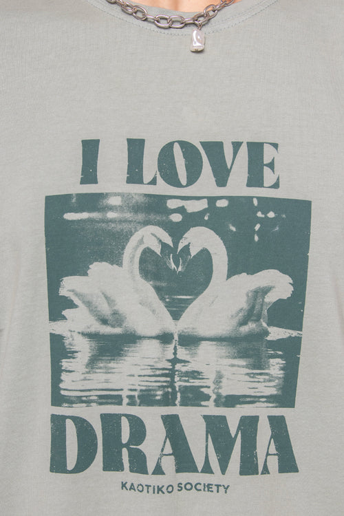 Camiseta Washed Swans Green