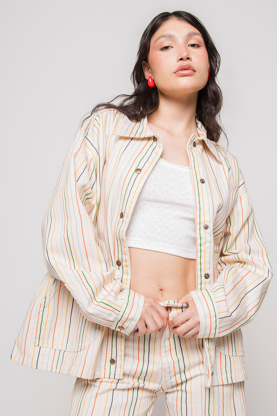 Chaqueta Multi Stripes Apple Ivory