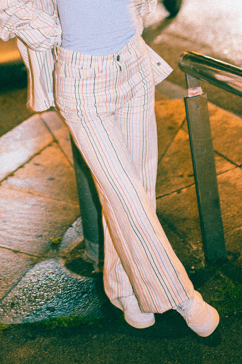 Pantalón Multi Strippes Apple Ivory