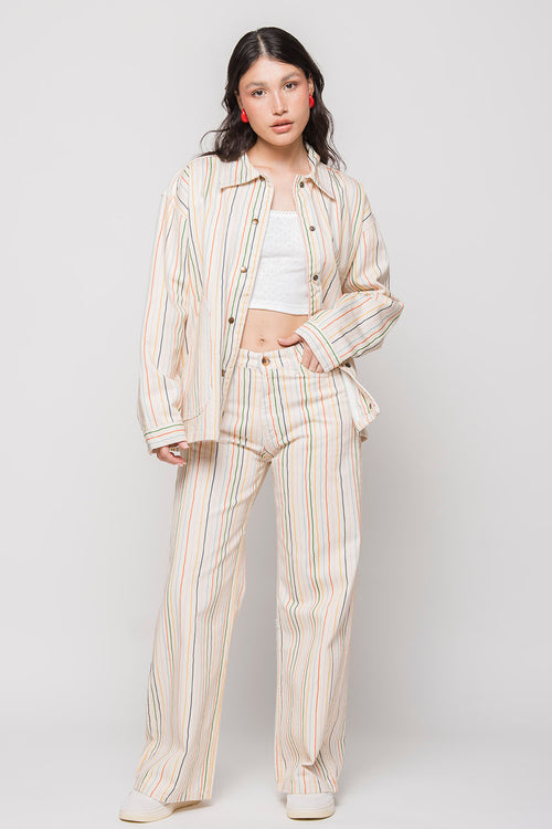 Pantalón Multi Strippes Apple Ivory