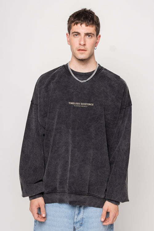 Sudadera Washed Timeless Existence Black