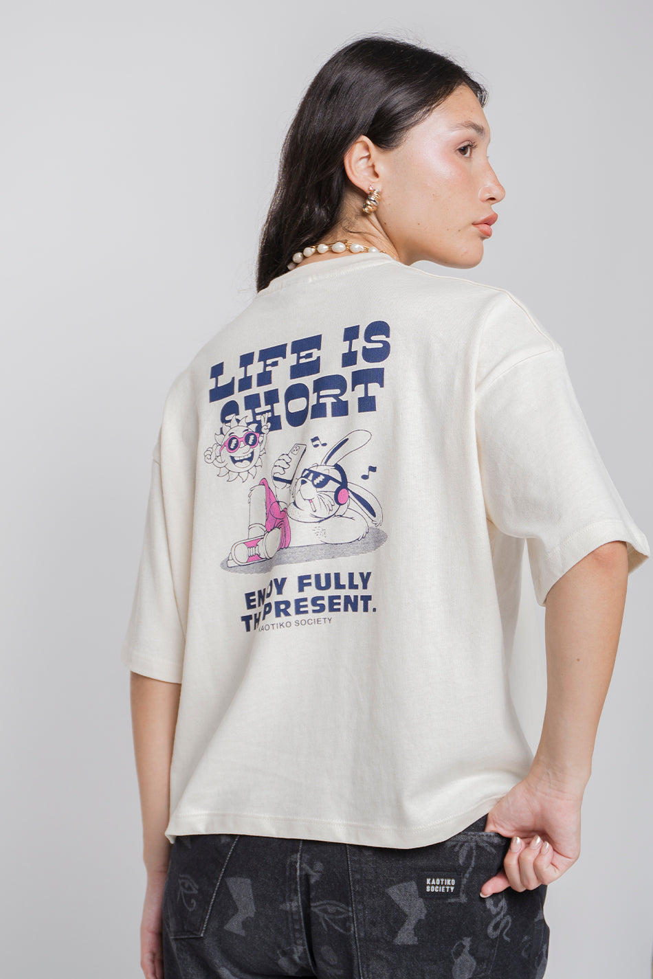 Camiseta Life Is Short Organic Cotton Tabacco