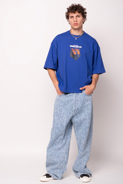 Camiseta Cropped Burning Rebellion Navy