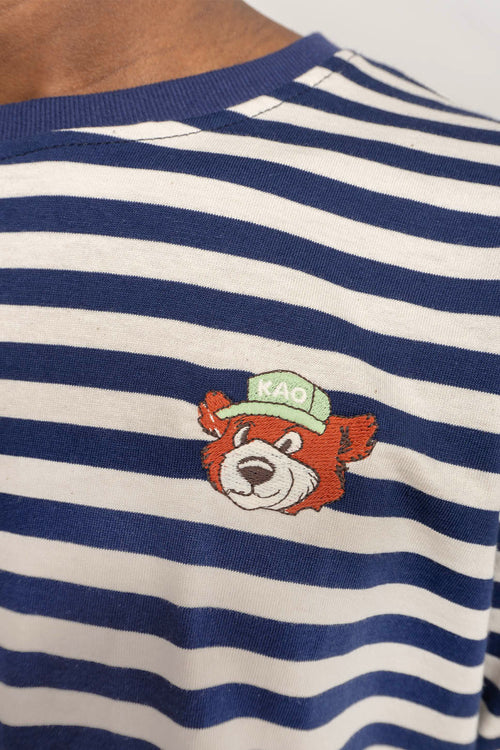 Camiseta Stripes Bear Navy Ivory