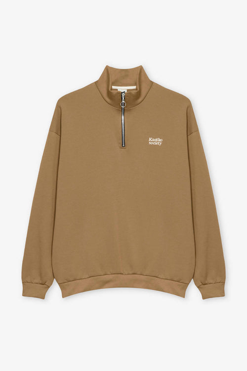 Sudadera Half Zip Kaotiko Society Sand