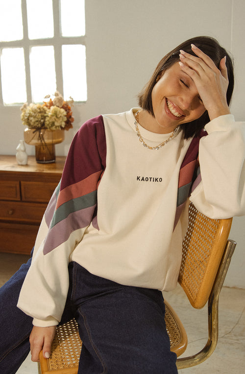 Sudadera Ginger Ivory/ Wine/ Burgundy