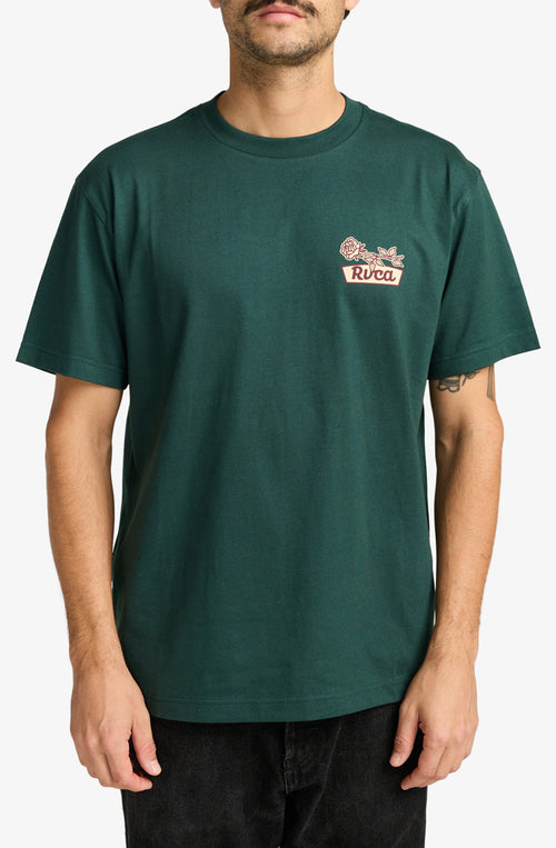 RVCA Rose Sign Hunter Green T-Shirt