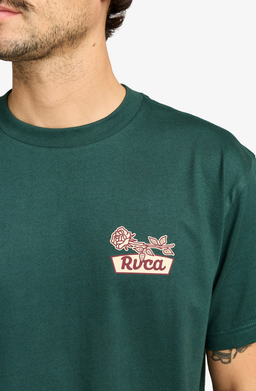 RVCA Rose Sign Hunter Green T-Shirt