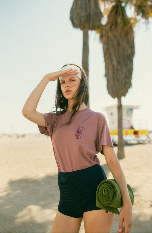Camiseta Washed Lotus Burgundy