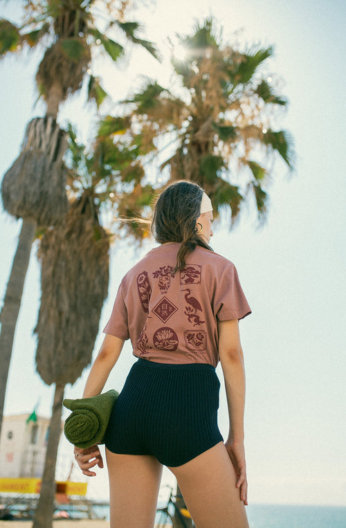 Camiseta Washed Lotus Burgundy
