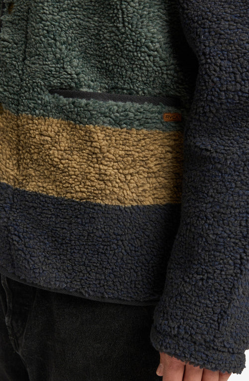 Chaqueta Fleece RVCA Westwood Snap Moody Blue