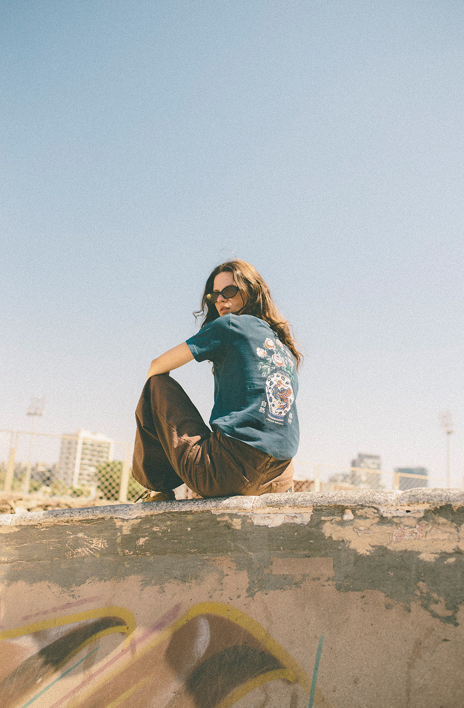 Camiseta Washed Blood Of China Navy