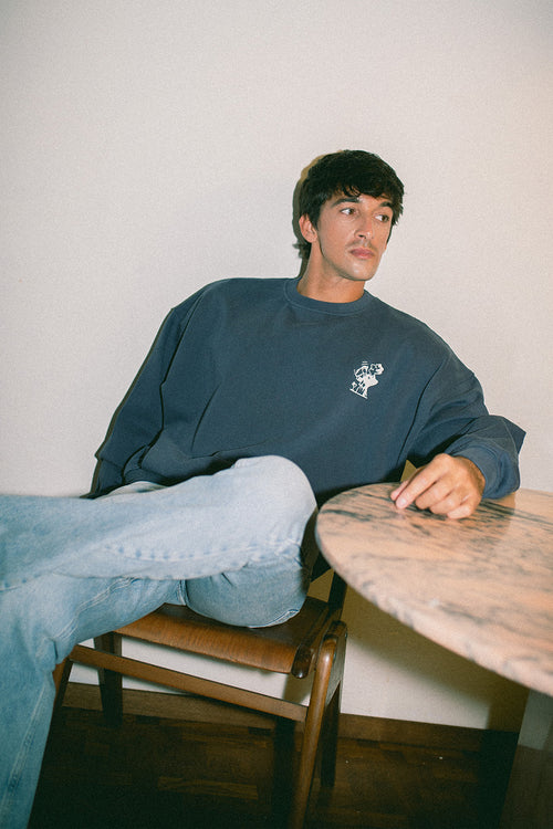 Washed Cocktail Man Navy Sweatshirt