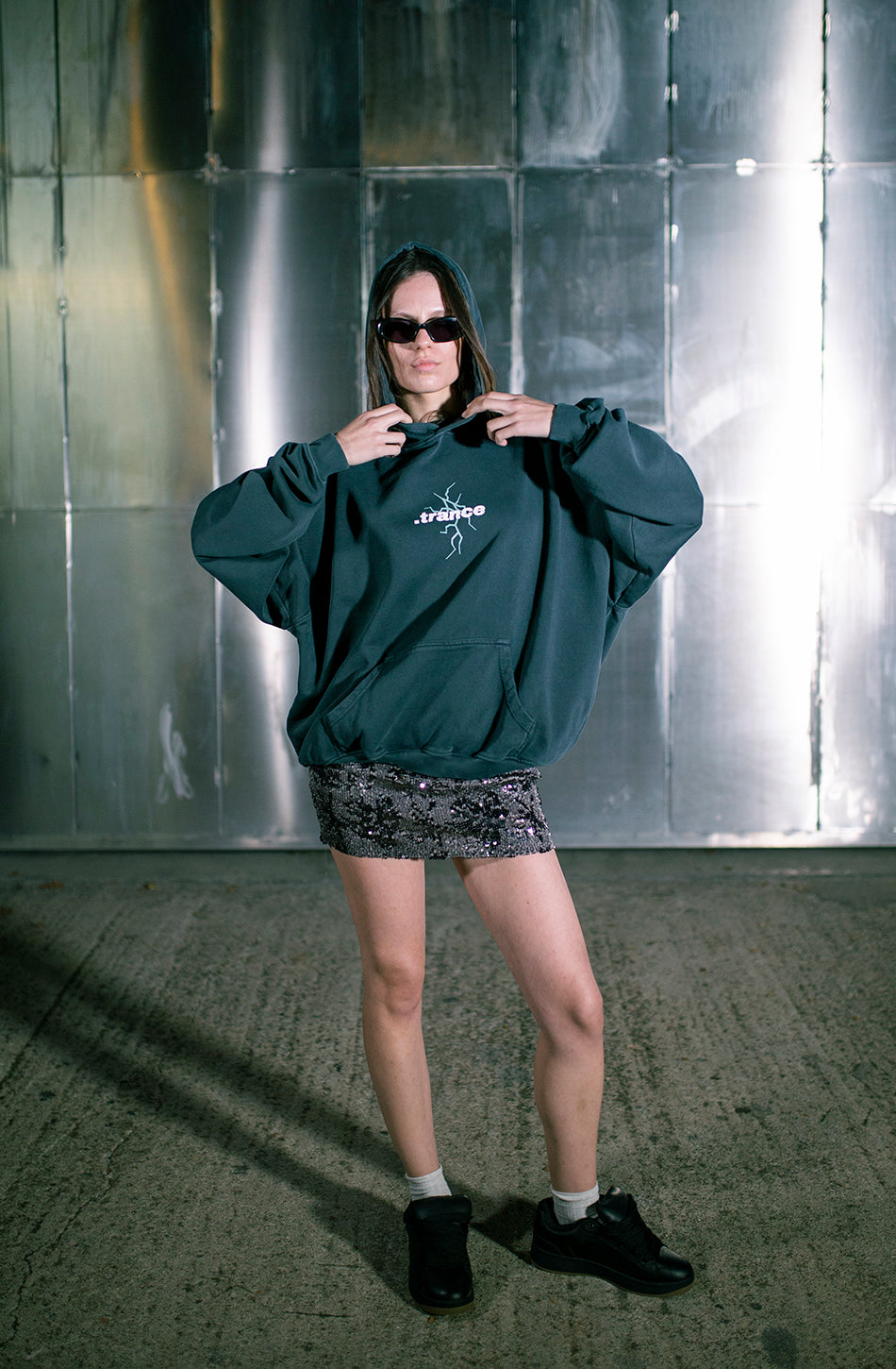 Sudadera Washed Trance Lightning Green