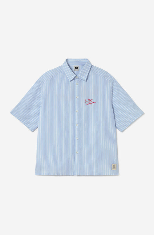 Coffee Culture Blue/White Stripes Shirt