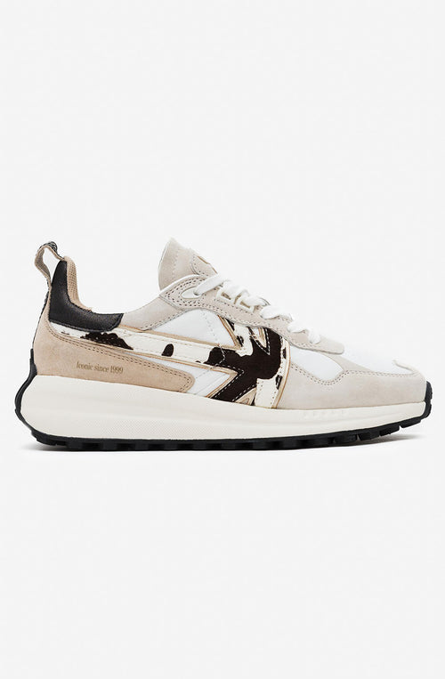 Zapatilla Kaotiko Woman Detroit Glam Off White Cow