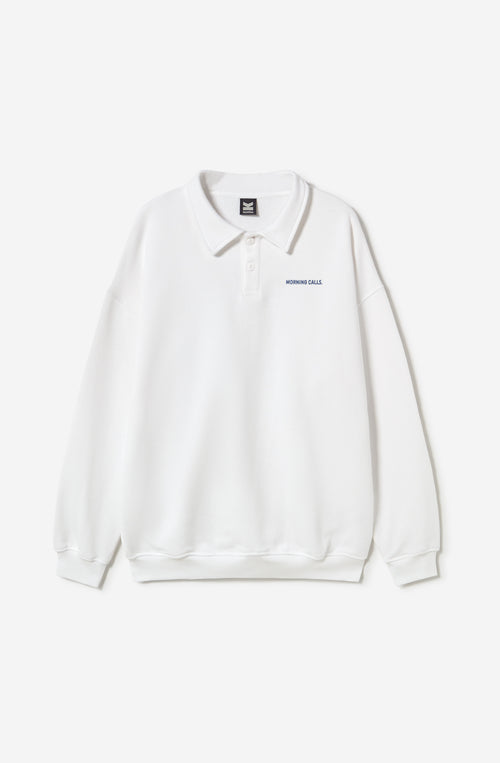 Sudadera Polo Morning Calls Organic Cotton White
