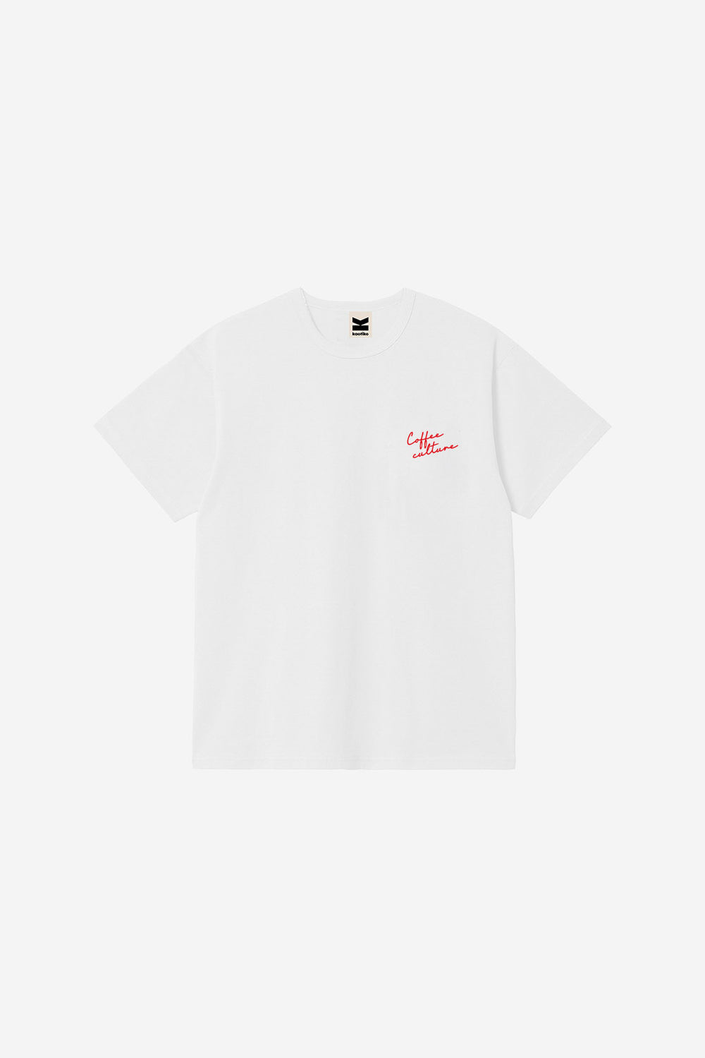 Camiseta blanca unisex con logo Coffee Culture en el pecho Coffee Culture White Kaotiko BCN