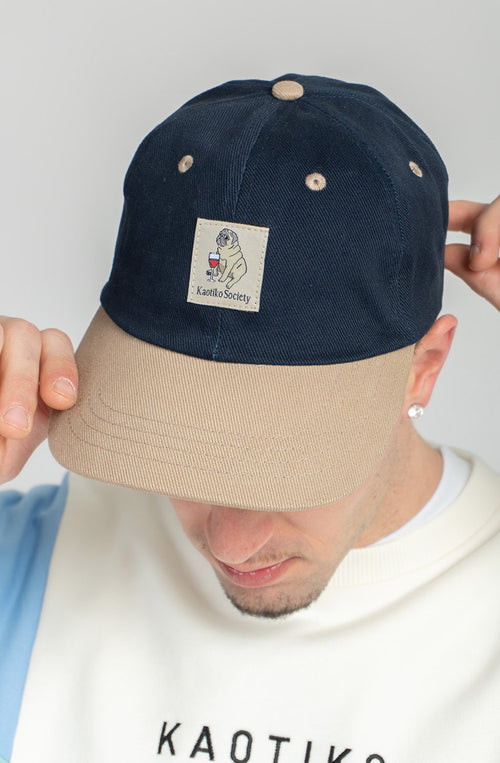 6 Panels Wine Dog Cap French Navy/Taupe