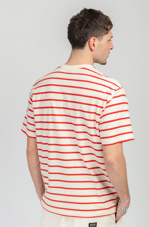 Camiseta Coffee Culture Stripes Red/Ivory