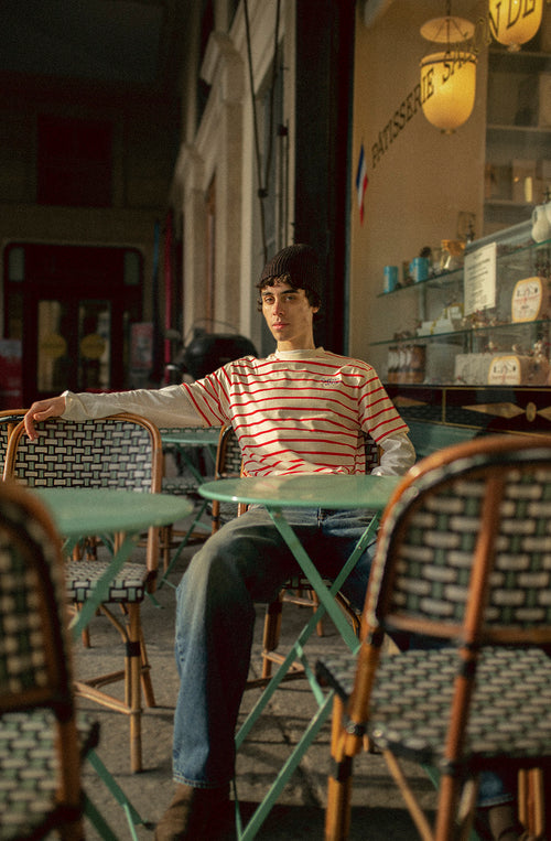 Camiseta Coffee Culture Stripes Red/Ivory