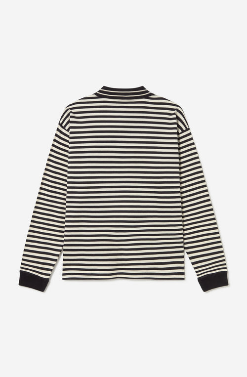 Polo de hombre Coffee Culture Stripes Black Ivory de rayas negras e ivory