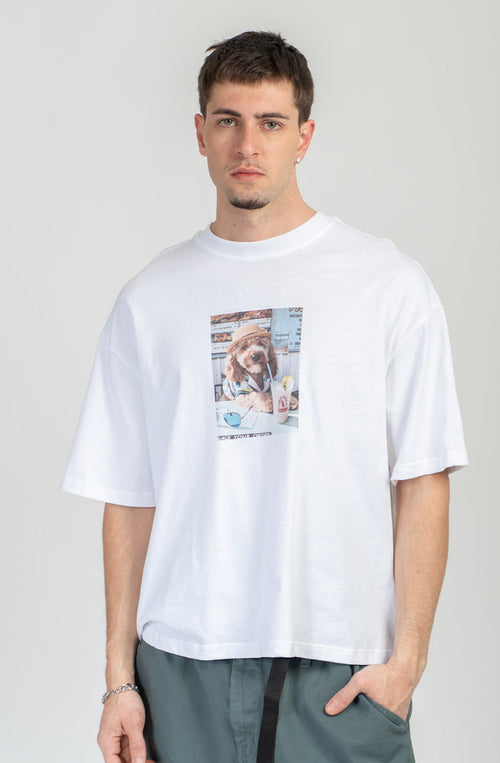 Camiseta Cropped Paws & Relax Organic Cotton White