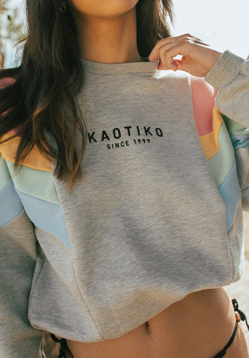 Ginger Grey/Salmon/Yellow/Green Sweatshirt