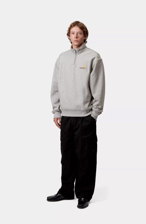 Carhartt WIP Half Zip American Script Gray Heather Sweatshirt