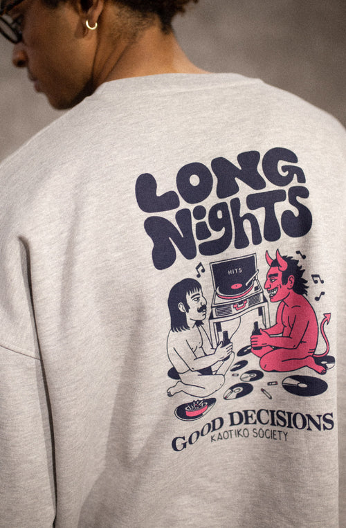 Sudadera Long Nights Gray