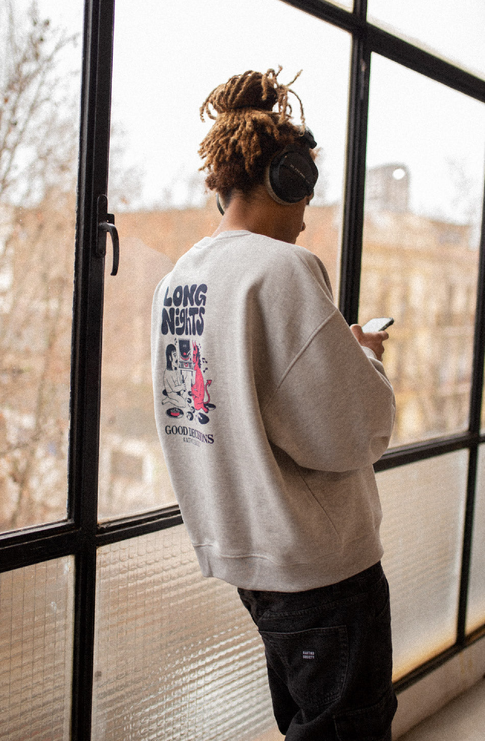 Sudadera Long Nights Gray