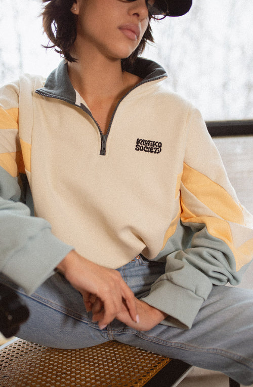 Sudadera Half-Zip Clark Bone/Cloud