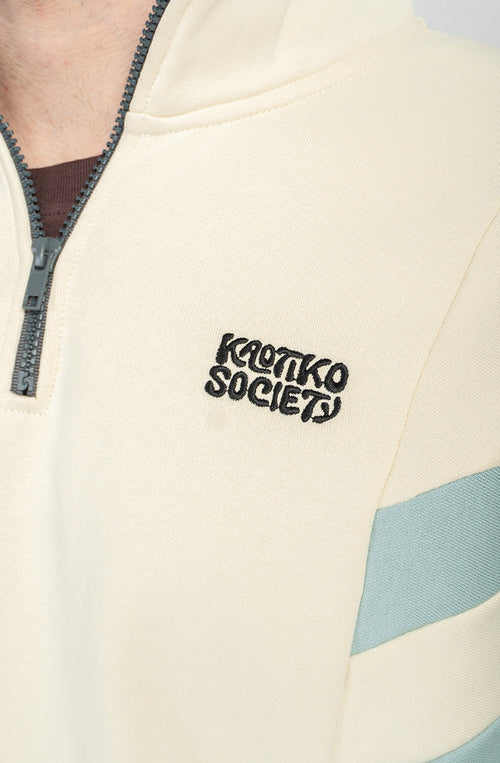 Sudadera Half-Zip Clark Bone/Green
