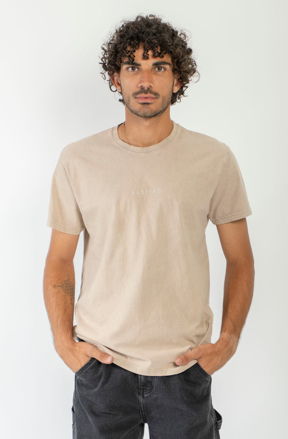 Camiseta Basic Washed Bone