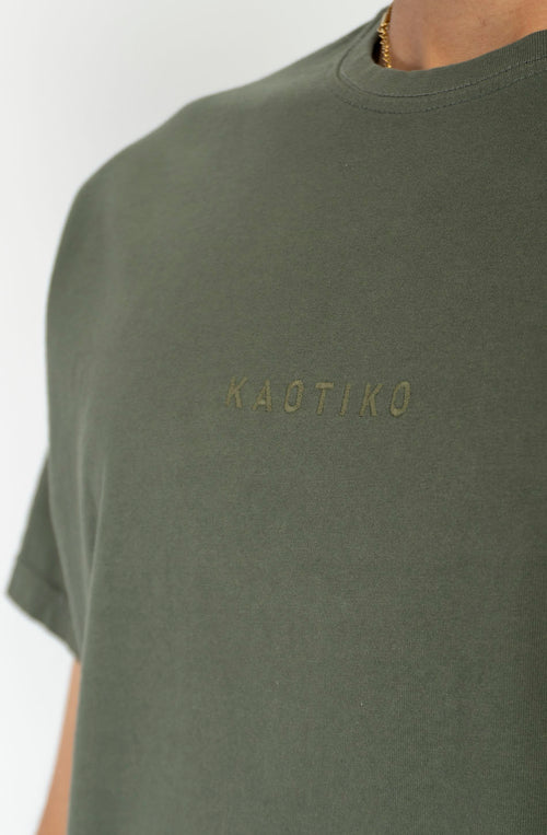 Camiseta Basic Washed Army