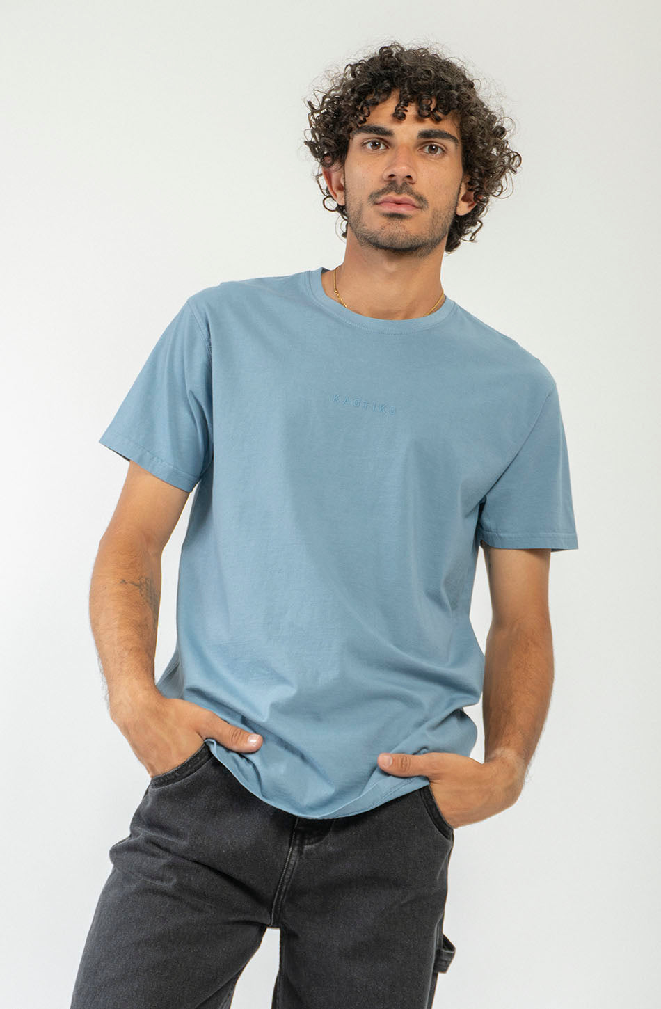 Camiseta Basic Washed Blue