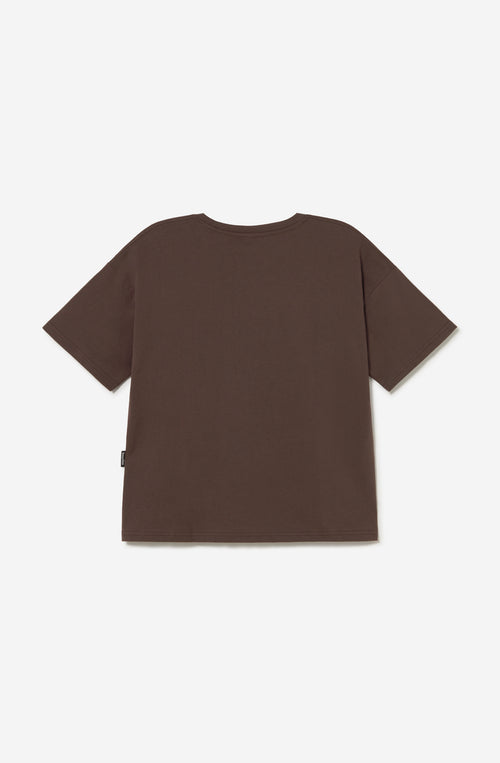 Camiseta Cropped Bouquet Organic Cotton Brown