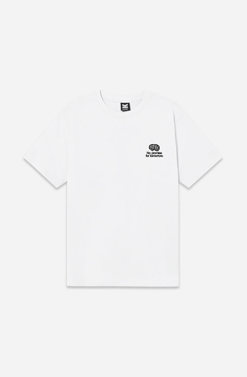 Camiseta Regular This Is No Time Organic White unisex de algodón orgánico blanco con diseño gráfico de inspiración vintage