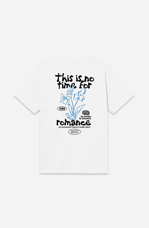Camiseta Regular This Is No Time Organic White unisex de algodón orgánico blanco con diseño gráfico de inspiración vintage