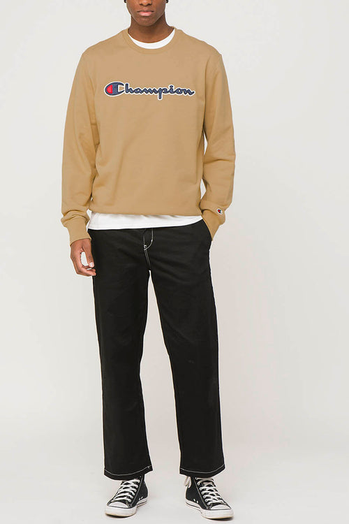 Champion Script Logo Brown Hoodie