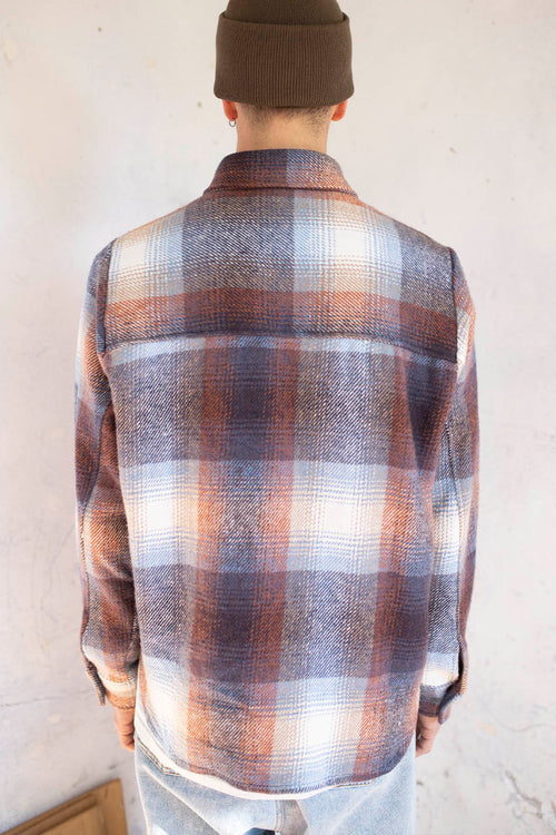 Sobrecamisa Cuadros Marron/Celeste
