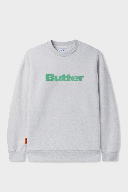 Sudadera Butter Goods Chenille Applique Crew Ash Grey