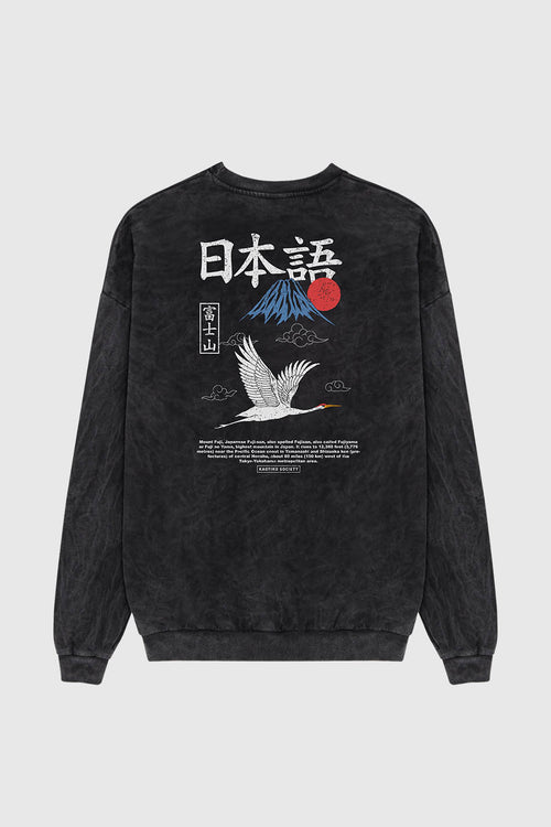 Sudadera Washed Heron Japan Black