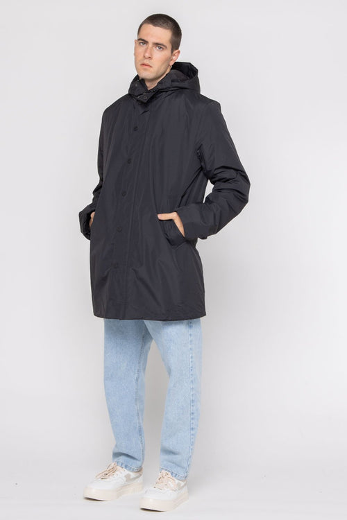 Black Brick Line Parka Jacket