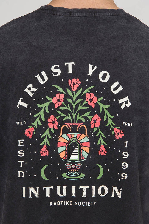 Black Trust Your Intuition Washed T-shirt