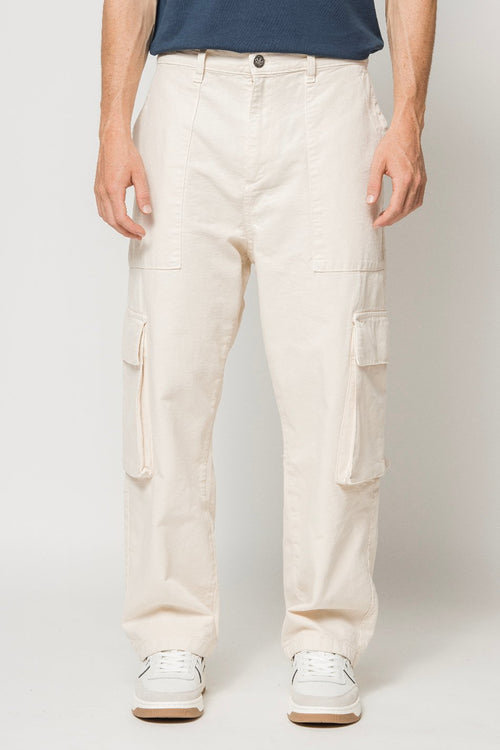 Pantalón Cargo Relaxed Canvas Ivory